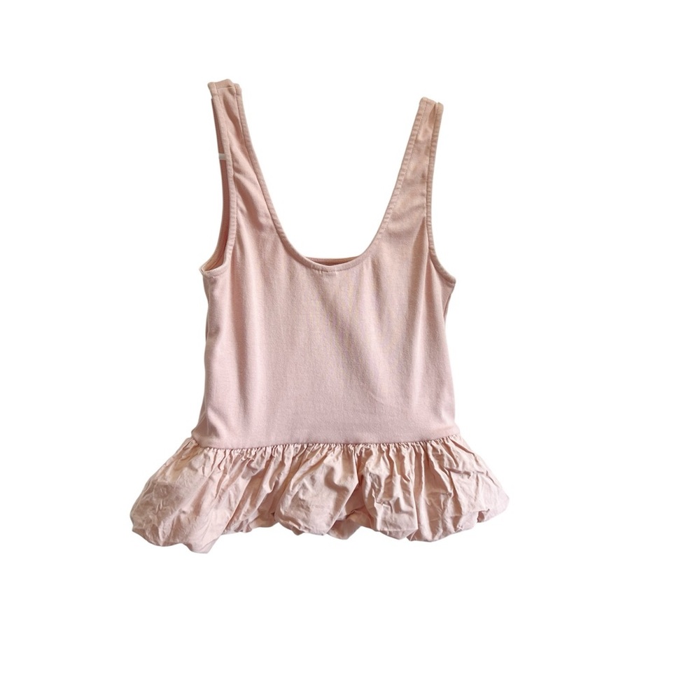Pink Ruffle Hem Tank Top - Picture 2 of 3